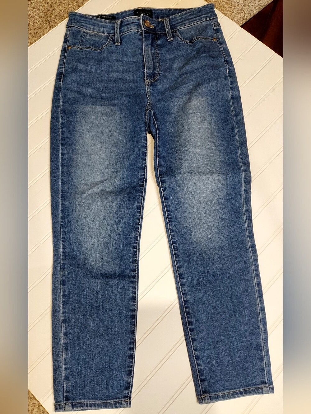 Talbots Women's Cropped Skinny Jeans in Medium Blue Wash